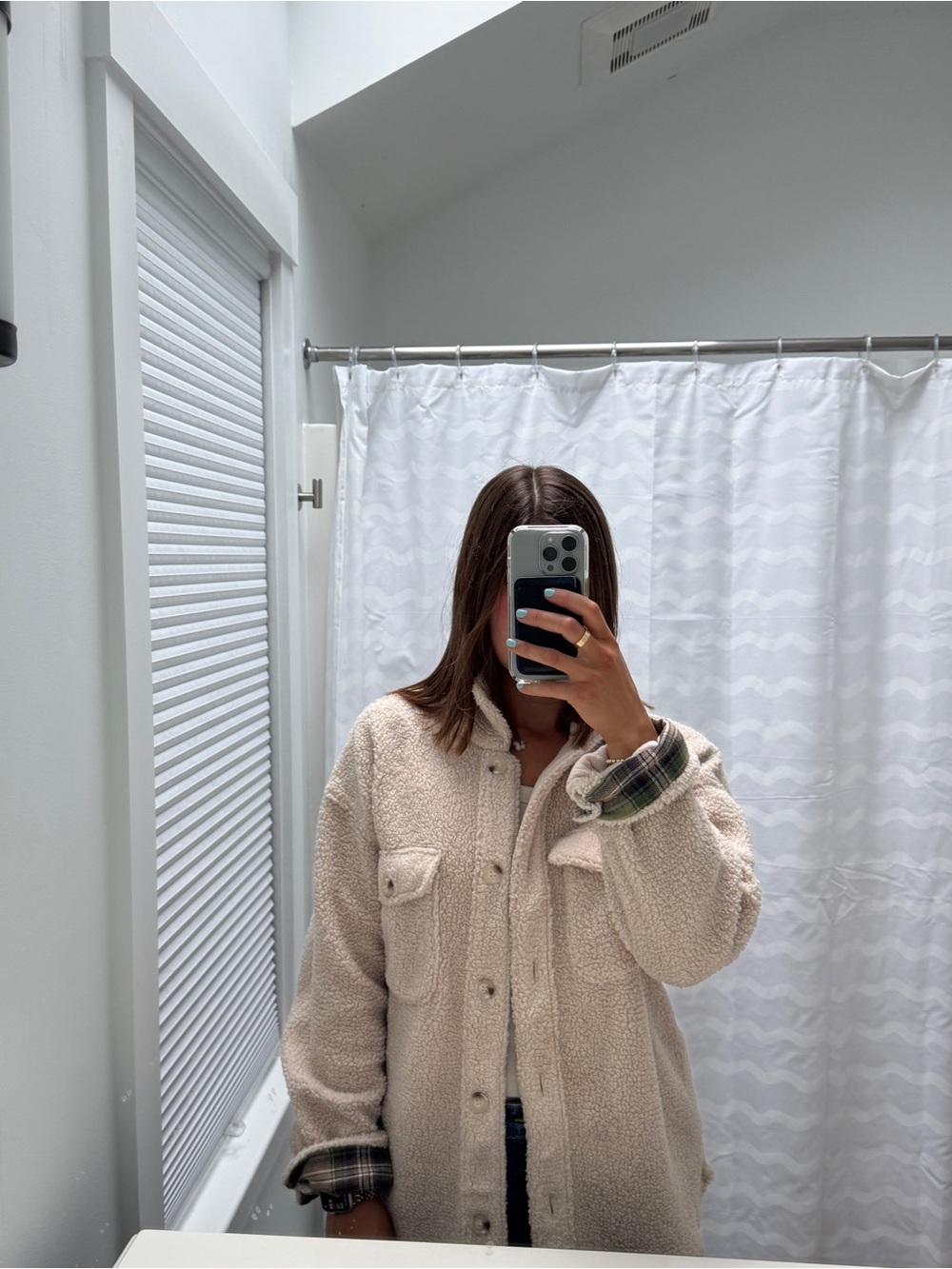 Cream Sherpa teddy oversized jacket